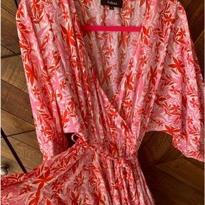 Flowy billowy sleeve print dress size medium